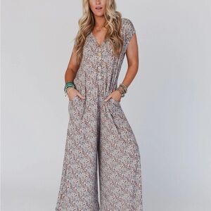Three Bird Nest Floral Jumpsuit